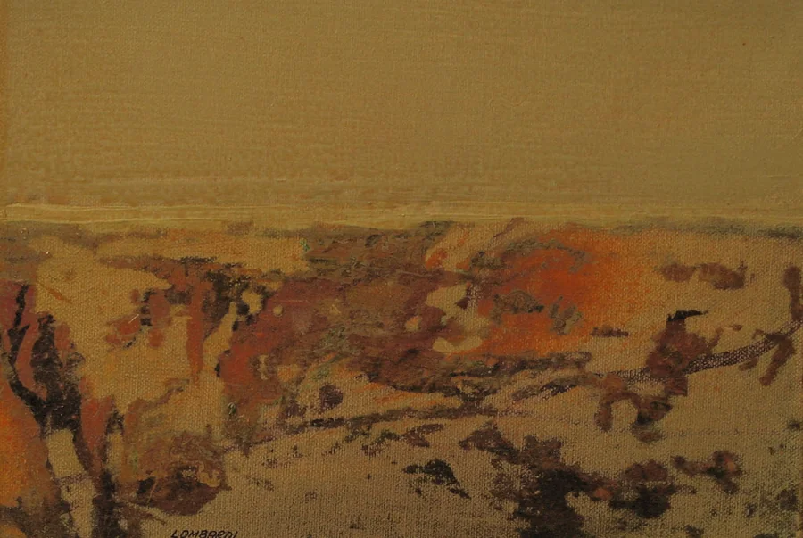 Spiaggia, 1965 — Óleo sobre cartón, 12 x 15,9 cm