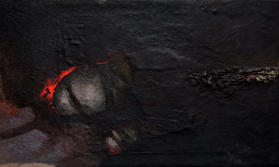 Germinazione, 1990 — Técnica mixta sobre lienzo, 20 x 30 cm