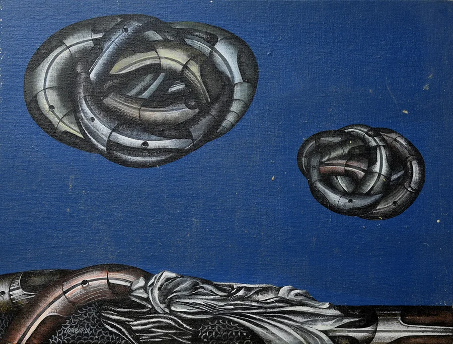 Due nuvole, 1974 — Acrílico sobre lienzo, 40 x 50 cm