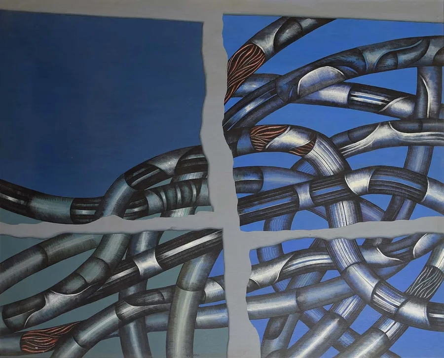 La foto strappata, 1974 — Acrílico sobre lienzo, 100 x 120 cm