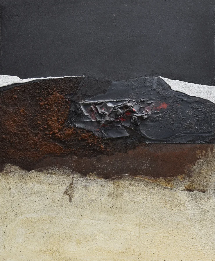 La macchia nera, 1990 — Technique mixte sur toile, 100 x 100 cm