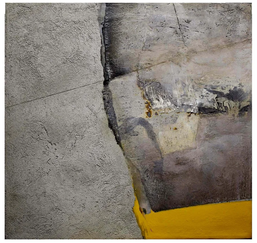 Superficie grigia, 1990 — Technique mixte sur toile, 100 x 110 cm