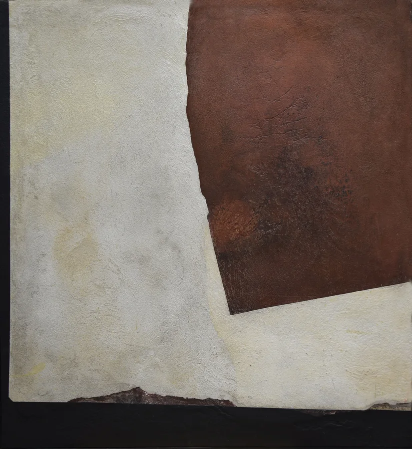 Superficie rossa, 1991 — Technique mixte sur toile, 100 x 100 cm