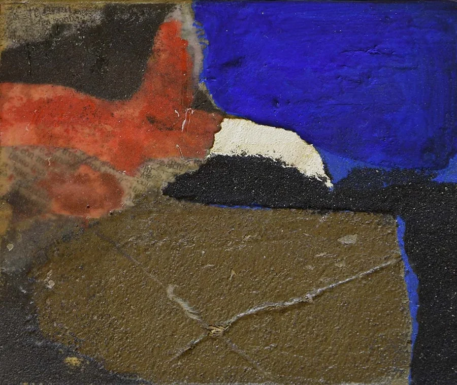 Sulle tracce di una stella, 1993 — Technique mixte sur panneau, 17,2 x 19,7 cm